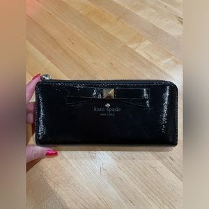 Kate Spade Black Wallet with Bow Accent